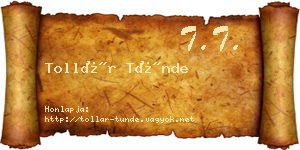 Tollár Tünde névjegykártya